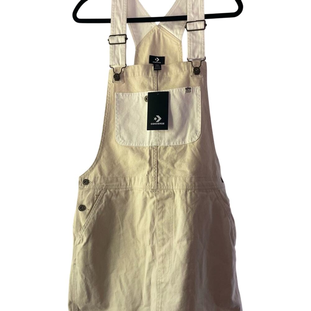 Converse Cream Overalls Size XL Adjustable Straps NWT Casual Streetwear